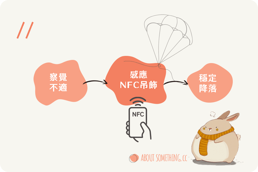 情緒降落傘NFC吊飾，一個動作，讓你能夠安穩落地